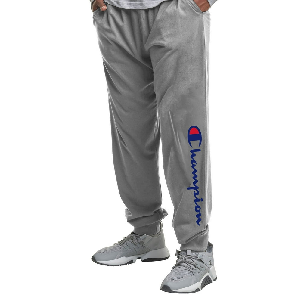 champion men's powerblend leg script joggers