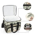 thumbnail image 6 of FORMRS Insulated Cooler Bag 24 Cans Capacity Soft Leakproof Lunch Box with Side Pockets, Green Mountain Pattern, 6 of 7