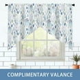 thumbnail image 2 of Blue Leaf Curtains for Kitchen Bathroom Floral Rod Pocket Window Tier Curtains Valance Set 4 Pcs Plant Printed Valances 27W x 36L*2 Curtains 27W x 36L*2, 2 of 6