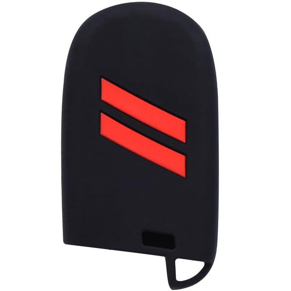 Key Fob Cover 5 Button Key Fob Case Silicone Key Fob Cover Replacement Remote Control Key Fob Shell Fit for Dodge Challenger Charger Dart Durango Journey |Bright Red Design|