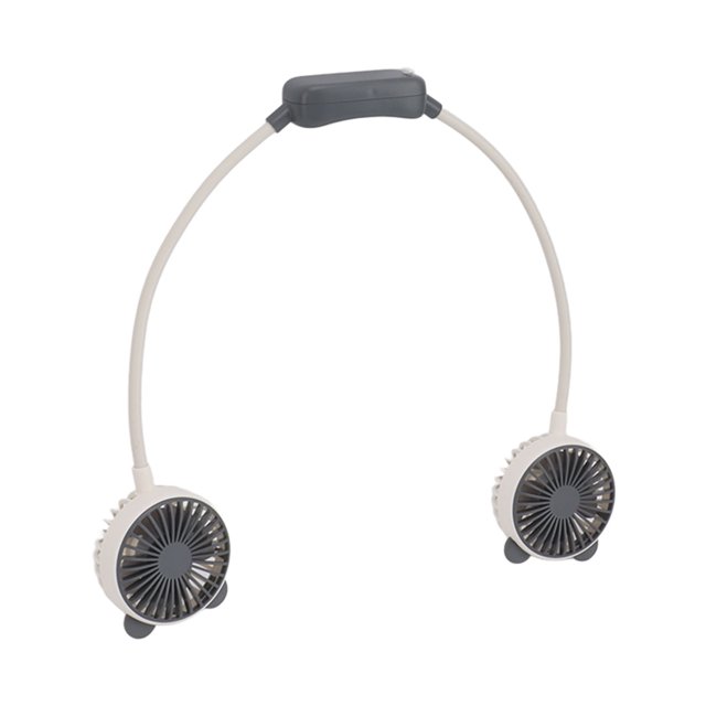 Portable Neck Fan Dual Head Wearable USB Rechargeable Mini Hanging Fan for Office Travel