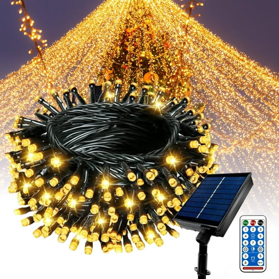 VOROLAK 170ft 500 LED Solar String Lights for Outside, Solar Chrismas Lights with 8 Modes & Memory Function, Waterproof Twinkle Light for Garden Patio Tree Christmas Decorations