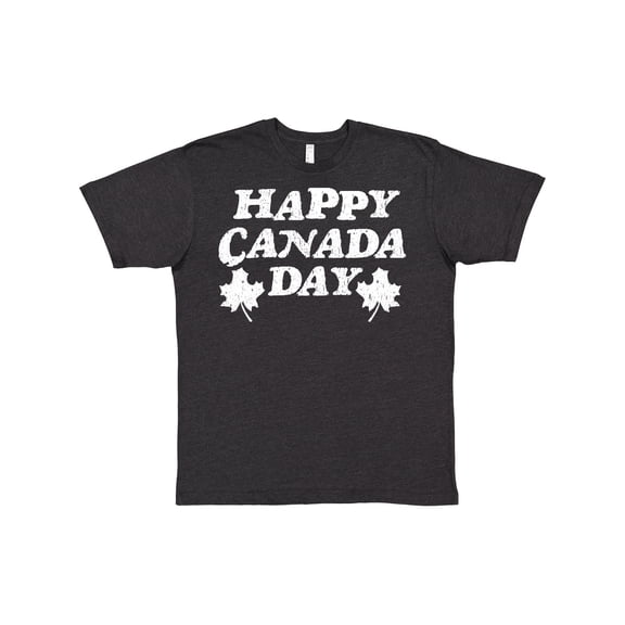 Inktastic Happy Canada Day with Distressed Maple Leaves T-Shirt