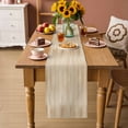 thumbnail image 2 of Orange Brown Table Runner - 60 Inch Long Modern Abstract Art Ombre Striped Cotton and Linen Blended Dress Scarves Farmhouse Table Runner for Kitchen Dining, Coffee Table, 13" x 60", 2 of 8