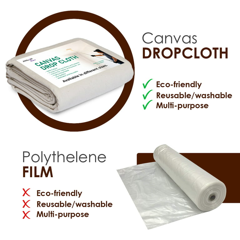Canvas Drop Cloth for Painting (Size 4 x 12 feet - Pack of 4