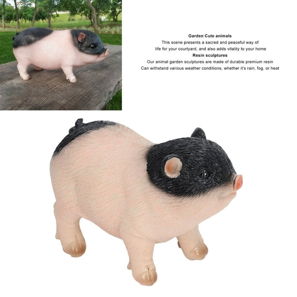 Pig Garden Statue, Cute Small Resin Animals Art Figurine For Home
