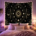 thumbnail image 2 of Celestial Sun Moon Phases Mandala Against Black Background Mystical Folk Art for Celestial Decor Lovers Intricate Wall Art Birthday Gift Tapestry Wall Hanging for Bedroom and Living Room, 2 of 5