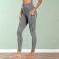 thumbnail image 2 of VV AVEORS Gym Leggings With Pockets For Women Stretch Active Yoga Pants Compression Tummy Control Leggings Soft Tights Gray XL, 2 of 7
