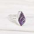 thumbnail image 2 of Natural Amethyst Ring, Rough Amethyst Gemstone Ring, Feb Birthstone, Doted Band, 925 Sterling Silver, Womens Ring, Christmas, Thanksgiving, Handmade, Statement Jewelry, Rough Gemstone Jewelry, 2 of 6