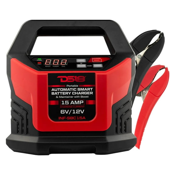 DS18 INF-SBC15A Automatic Smart Lithium and AGM Battery Charger, Maintainer. Power Supply and Booster 15A
