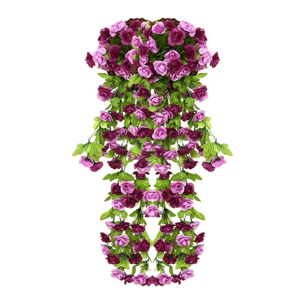 Simulated Rose Bouquets Simulated Flower Wall Hanging Baskets Decorative Landscaping Artificial Flowers Rattan Home Decor Flowers 85cm