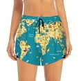 thumbnail image 2 of Balery World Map With Landmarks Pantalones cortos deportivos para mujer con forro y dos bolsillos, elásticos, para entrenamiento, gimnasio, yoga-Large, 2 of 7