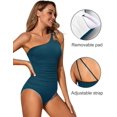 thumbnail image 2 of SURJDE One Shoulder One Piece Swimsuit for Women Tummy Control Bathing Suits Modest Full Coverage Keyhole Swimwear, 2 of 6