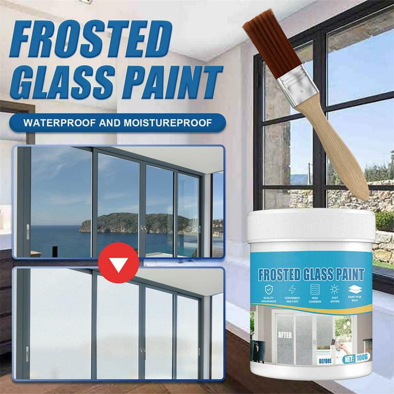 Privacy Window Glass Coating Paint Frosted Effect with Brush Waterproof 100g