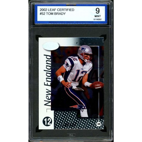 Collectible Tom Brady Card 2002 Leaf Certified #52 ISA 9 MINT