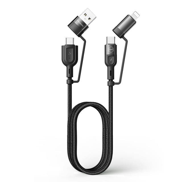 Cable de Datos y Carga Rápida Idenmex 4 en 1 PD Lightning Type C USB 1.2m