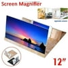 12 inches Phone Screen Magnifier Desktop 3D Enlarger Screen Wooden Foldable Stand Holder, Movie & Video Stereoscopic Amplifying for All Smartphone-Wood