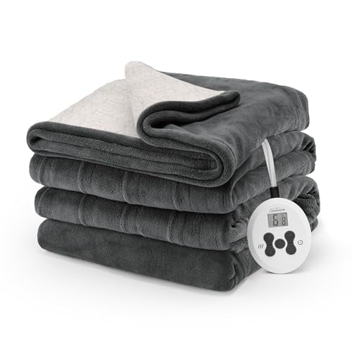 Sunbeam Royal Luxe Sherpa Night Fog Heated Blanket - Full