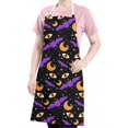 thumbnail image 5 of Halloween Bat Moon Eye Apron-Garden Aprons for Women with Pockets-Cotton Linen Waterproof Kitchen Cooking Gardening Aprons Adjustable for Kitchen,Cooking,BBQ and Salon 32"x27", 5 of 7