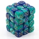 thumbnail image 1 of Juegos Chessex Dice D6: Gemini Blue / Teal With Gold - Troquel de seis caras de 12 mm (36) Bloque de dados, 1 of 1