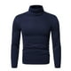 thumbnail image 2 of Jersey de forro polar de cuello alto de color sólido delgado de manga larga para hombre Pompotops oipoqjl8099, 2 of 6