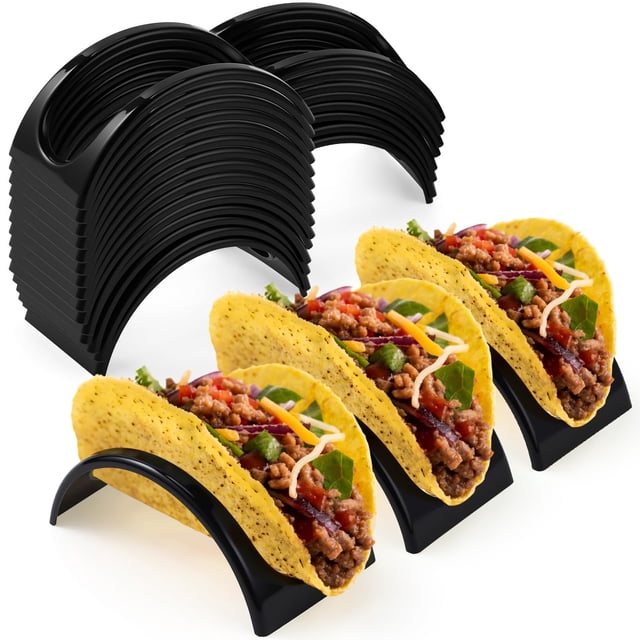 Soporte para tacos Baderke individual, 24 unidades, plástico negro, apto para lavavajillas