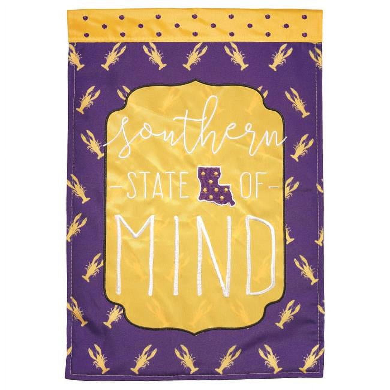 Magnolia Gardens 13 x 18 in. Louisiana State of Mind Double Applique Garden Flag