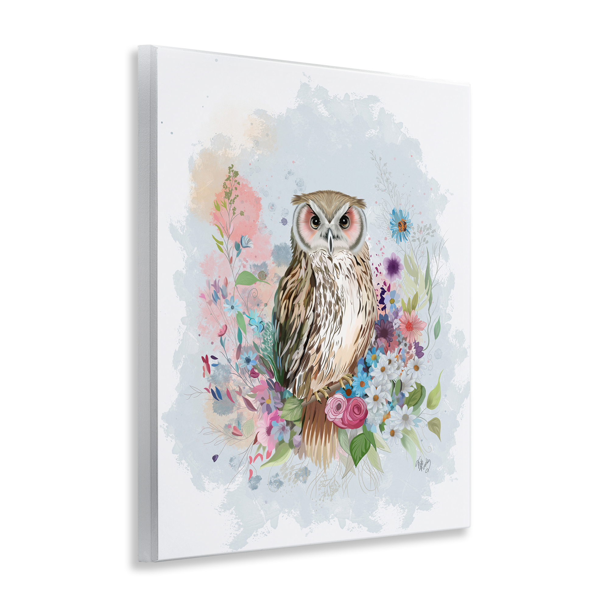 Stupell Industries Owl & Floral Garland Animals & Insects Painting Unframed Art Print Wall Art, 11 x 14