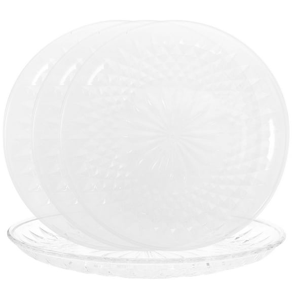 4 Pcs Acrylic Fruit Plate Wedding Decor Decorative Holder Snacks Storage Crystal Desert Clear Charger Plates