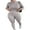 Light Grey, variant on Douhoow Womens 2 Piece Tracksuit Solid Color Long Sleeve Bodycon Crop Top Long Pants Set