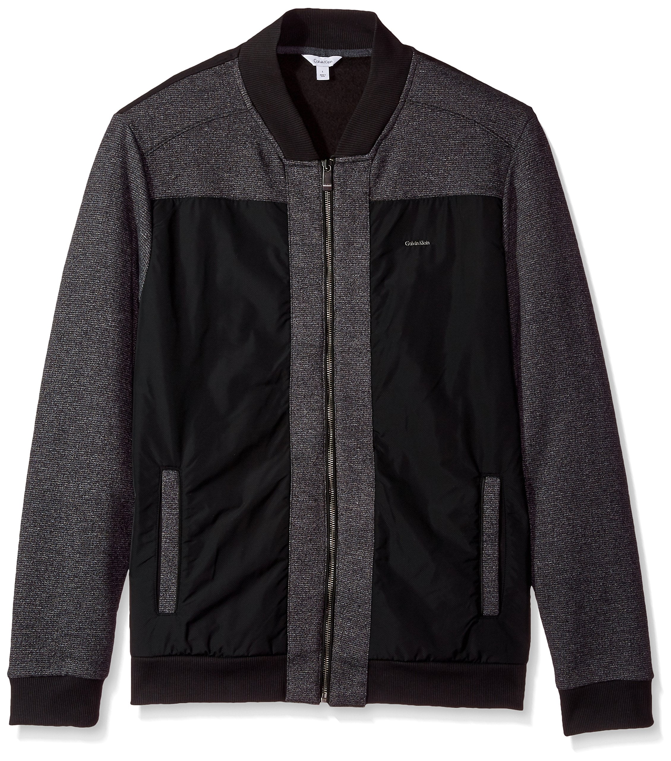 Calvin Klein NEW Black Mens Size 2XL MixedMedia Colorblock Jacket