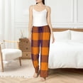 thumbnail image 5 of Uemuo Fall Buffalo Plaid Pattern Women's Wide Leg Palazzo Lounge Pants with Pockets Light Weight Loose Comfy Casual Pajama Pants-, 5 of 9