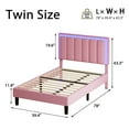 thumbnail image 5 of 4 Ever Twin Size Upholstered Bed with LED Light Headboard, Pink, 5 of 7