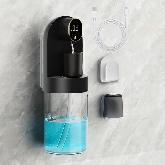 Automatic Mouthwash Dispenser, Touch-Free Smart Dispenser with LED Display & 4 Modes, Magnetic Spout, No-Drilling Wall Mount & Large Visible Tank for Bathroom