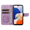 thumbnail image 3 of Dteck Pattern Case for Samsung Galaxy S21 Ultra,Magnetic Leather Butterfly Floral Embossed Flip Case Card Slots Wallet Stand Cover with Wrist Strap for Galaxy S21 Ultra,Purple, 3 of 7