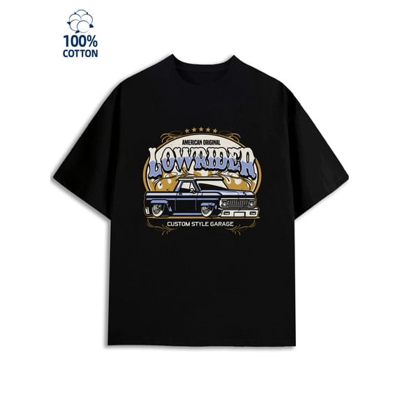 Lowrider Tee mens garage 180G 100% Cotton black graphic garage Retro Unisex Shirt Short Sleeve tshirts Retro Unisex Shirt Graphic Tee tshirts Fashion Unisex Shirt Cotton tshirts
