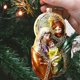 thumbnail image 3 of Colgante familiar navideño para árbol de Navidad, decoración de hogar, iglesia, artesanías de vidrio, 3 of 5