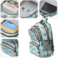 thumbnail image 4 of LightBlue Cartoon Dinosaurs Geometric Cute School Backpack Bag with Padded Back and Adjustable Shoulder Straps 16.9 X 12.6 X 5.9 Inches, 4 of 5