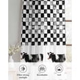 thumbnail image 6 of Black Plaid Farmhouse Sheer Curtains 39 Inch Length 2 Panels Set for Living Room/Bedroom, Watercolor Cute Country Cow Checkered Kitchen Curtains Grommet Curtains Window Treatments 27.5"x39"x2, 6 of 7