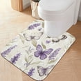thumbnail image 3 of Wobogo Purple Lavender and Butterfly U-Shaped Toilet Bath Mat Set Super Soft Absorbent Quick Dry Memory Foam Non Slip Bathroom Rugs for Tub Shower and Single Sink, 3 of 9