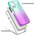 thumbnail image 3 of Nagebee Case for Samsung Galaxy A32 5G with [Built-in Screen Protector], Full-Body Shockproof Protective Bumper Cover, Support Wireless Charging, Impact Resist Durable Case (Glitter Aqua/Purple), 3 of 5