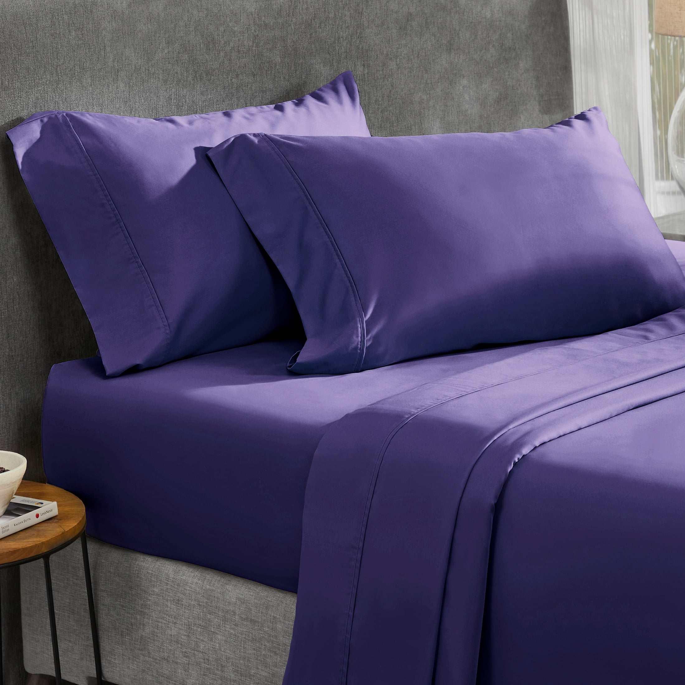 Details about   1200 Thread Count Egyptian Cotton Choose Bedding Item US Sizes Purple Striped 