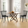 thumbnail image 4 of Gymax 4 PCS Dining Chair Windsor High Spindle Back Wood Kitchen Chairs w/ Rubber Wood Frame Black, 4 of 10