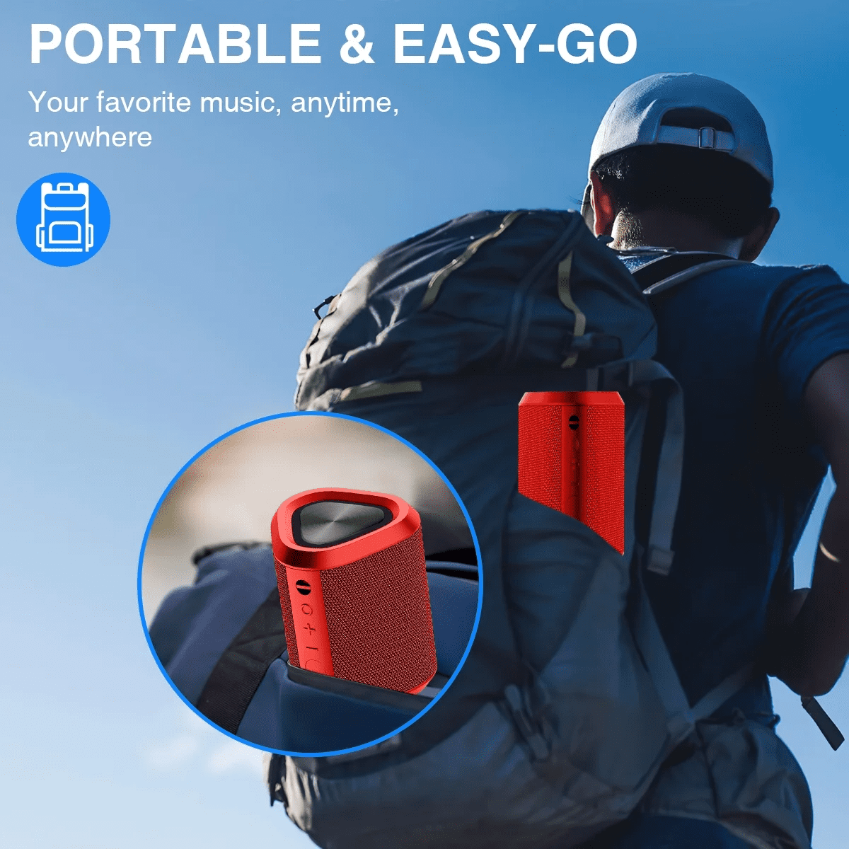 Altavoz Bluetooth 5.0, Inalámbrico, Portátil, 24H Reproducción, Estéreo, Alcance 100 Pies, IPX7  (图4)