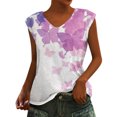 thumbnail image 1 of Moda Mujer Causal V-Cuello Impresión Blusa Sin Mangas Camiseta Verano Tops Fridja  gh5781, 1 of 4