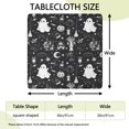 thumbnail image 2 of Black and White Halloween Elements Pattern Square Fitted Tablecloth with Elastic Edge,Square Table Cover,Washable Elastic Table Cover for Home Kitchen Party Decor 36"x36", 2 of 6