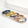 thumbnail image 3 of Spinner Relieving Anxiety Cubic Zirconia Stackable Fidget Band Ring Titanium Steel Stainless Steel Roman Numeral Finger Rings Anxiety Relief for Women Men Jewelry, 3 of 4