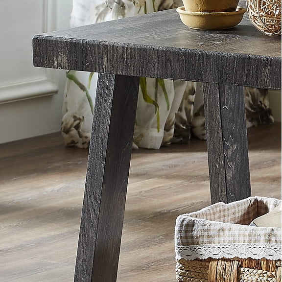 Coffee Tables Athens Contemporary Replicated Wood Shelf End Table in Charcoal Finish,Coffee Tables With Storage