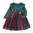 thumbnail image 4 of Splozh Toddler Sweater Dress Girls Cute Soft Fall Winter Long Sleeve Princess Holiday Attire Toddler Christmas Dress Winter Princess Dress for Girls Toddler Play Dress,Green,5-6 Years, 4 of 9