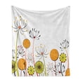 thumbnail image 1 of Floral Soft Flannel Fleece Throw Blanket, Umbelifers Flower Garden Summer Spring Season Themed Petals Illustration, Cozy Plush for Indoor and Outdoor Use, 50" x 60", Marigold Yellow, by Ambesonne, 1 of 6